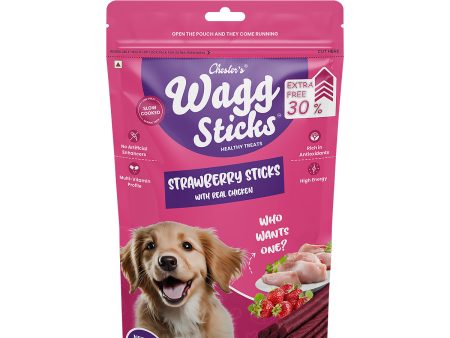 Chesters Wagg Sticks- Strawberry Sticks Dog Treats - 70 gm on Sale