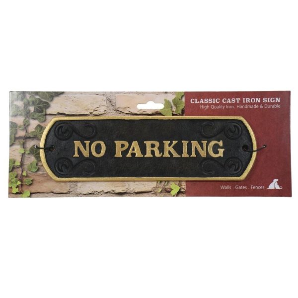 Classic Cast Iron Sign No Parking Hot on Sale