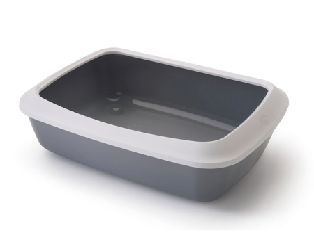 Savic Iriz Cat Litter Tray with Rim - Grey For Discount