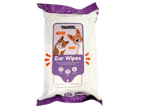 Pawpaya Pet Ear Wipes for Cats & Dogs (25 Wipes) For Discount