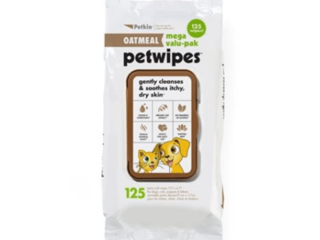 Petkin Oatmeal Pet Wipes Value Pack - 125 Wipes Online now