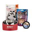 Cat Joy Holiday Bundle: Trixie Duck Hearts, Fur Pro Paw Balm, Fofos Toy & ZL Double Walled Bowl Supply