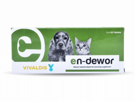 Vivaldis Endewor - Natural Enzyme & Probiotic Based De-wormer for Dogs & Cats (10 Tabs) on Sale