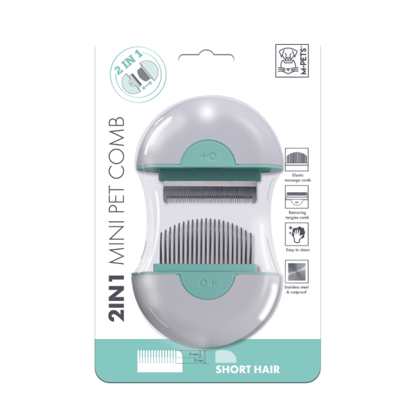 M-Pets 2-in-1 Mini Pet Comb for Short Hair - Green Online