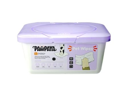 PawPaya Pet Wipes For Cats & Dogs (100 Wipes Tub) Supply