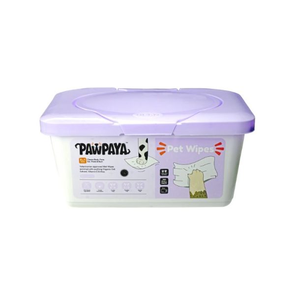 PawPaya Pet Wipes For Cats & Dogs (100 Wipes Tub) Supply