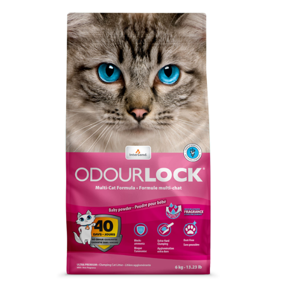 Intersand Odourlock Clumping Cat Litter - Baby Powder (12kg) Online Hot Sale