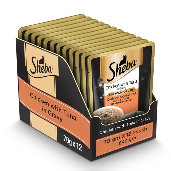 Sheba Premium Wet Cat Food - Chicken With Tuna In Gravy (Adult 1+) Discount