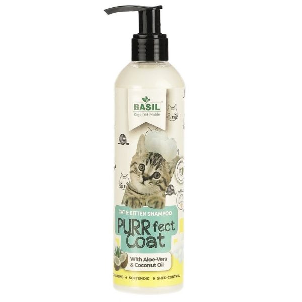 Basil Purrfect Coat Shampoo for Cats and Kittens (300ml) Sale