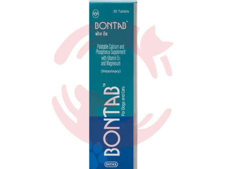 Intas Supplement for Dogs & Cats - Bontab Calcium and Vitamins (30 tabs) on Sale