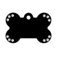 Personalised Petsy Pet Tag - Large Bone - Black with Clear Stones For Cheap