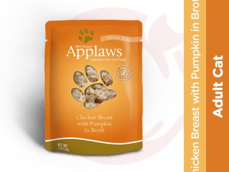 Applaws Wet Cat Food - Chicken Breast with Pumpkin in Broth (70g x 12 Pouches) For Sale