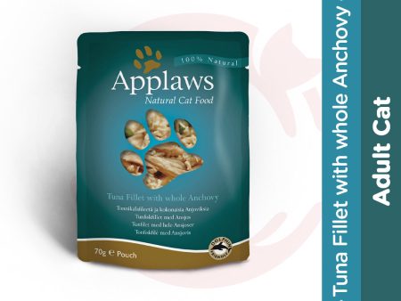 Applaws Wet Cat Food - Tuna Fillet with Whole Anchovy (70g x 12 Pouches) For Sale