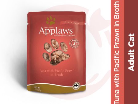 Applaws Wet Cat Food - Tuna Fillet with Pacific Prawn in Broth (70g x 12 Pouches) on Sale