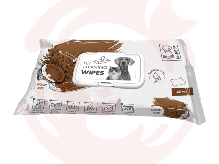 M-Pets Pet Cleaning Wipes - Coconut (40 Pcs) on Sale