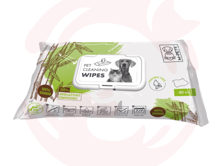 M-Pets Pet Cleaning Wipes - 100% Bamboo (40 Pcs) Online Hot Sale