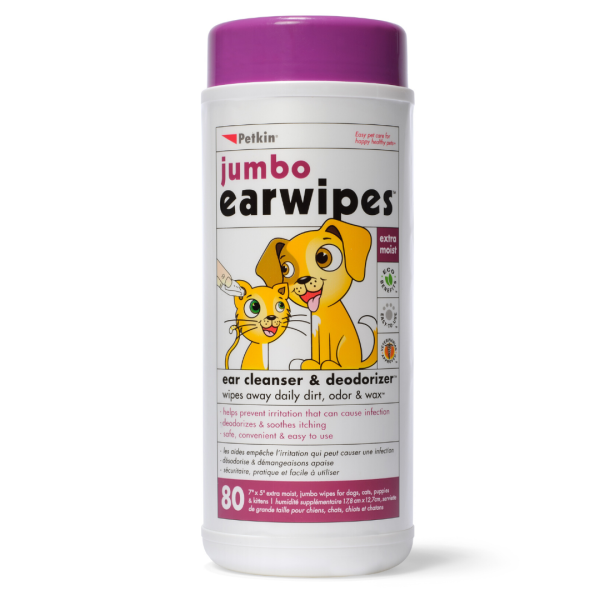 Petkin Jumbo Earwipes 80 Wipes Sale