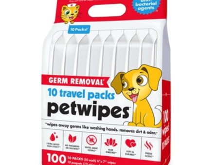 Petkin Travel Pack Pet Wipes - Germ Removal (100 pcs) Hot on Sale