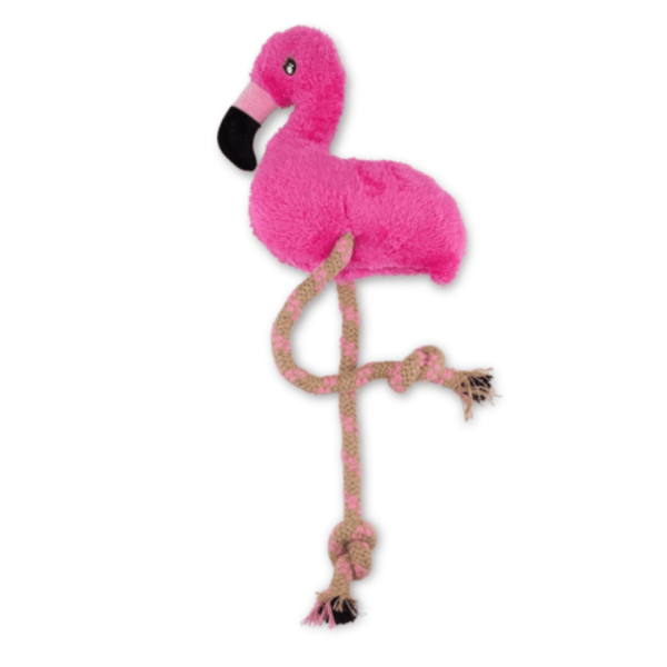 Becopets Dog Toys - Soft Hemp Rope Toys - Flamingo Fashion