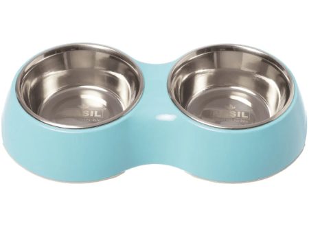 Basil Dog Bowls - Melamine Double Dinner Set For Sale