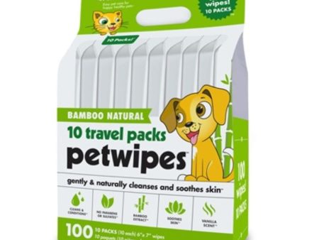 Petkin Travel Pack Pet Wipes - Bamboo Natural (100 pcs) Cheap