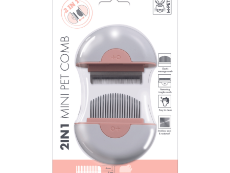 M-Pets 2-in-1 Mini Pet Comb for Long Hair - Pink For Discount