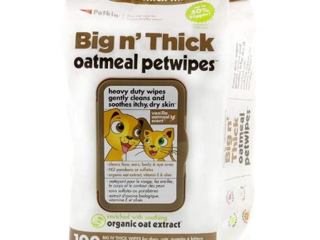 Petkin Big n  Thick Petwipes - Oatmeal (100 Wipes) Sale