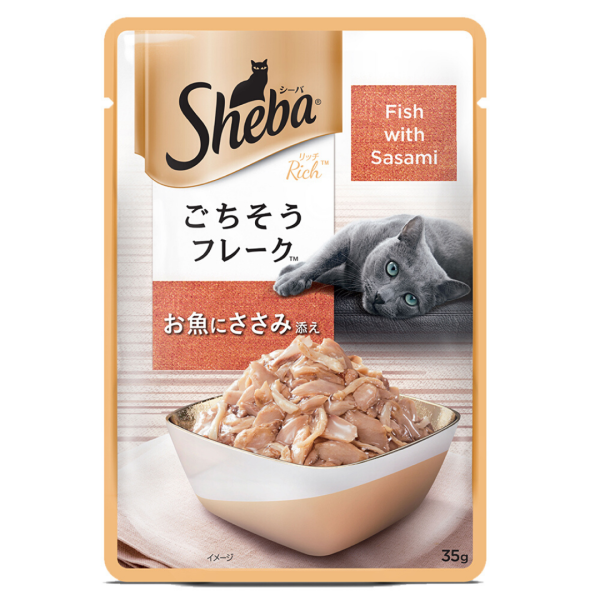 Sheba Wet Cat Food - Fish with Sasami (35g x 12 Pouches) Hot on Sale