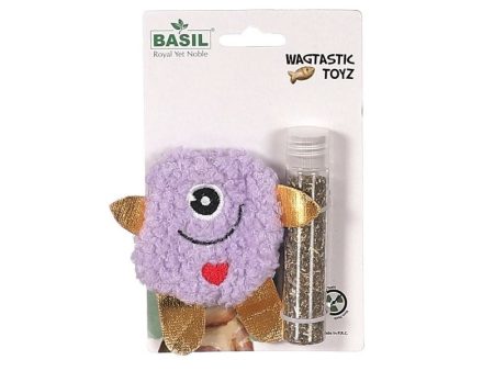 Basil Cat Toys - Cat Plush Toy with Catnip (Purple) Supply