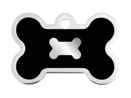 Personalised Petsy Pet Tag -  Large Bone - Black Epoxy Inlay Sale