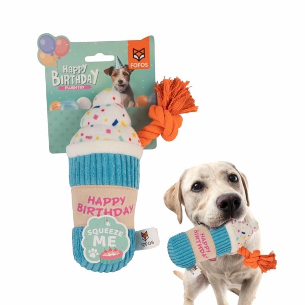 Fofos Birthday Drink Dog Toy Discount