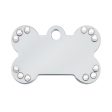 Personalised Petsy Pet Tag - Chrome with Clear Stones Online Hot Sale