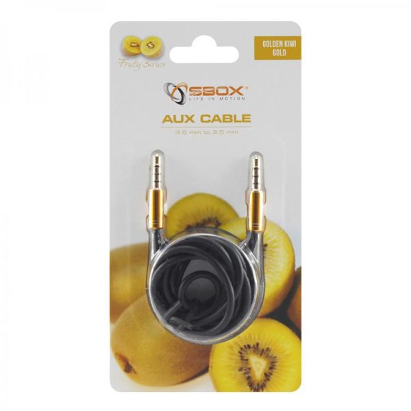 Sbox 3535-1.5G AUX Cable 3.5mm To 3.5mm Golden Kiwi Gold Online Hot Sale