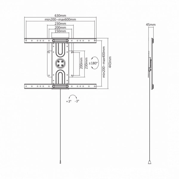 Sbox PLB-1246F Fixed Flat Screen LED TV Mount 37 -70  50kg Discount